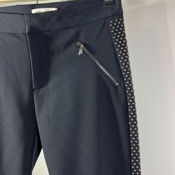 REBECCA TAYLOR Women’s Cropped Ava Techy Stud Pant Black Size 2 - Picture 6 of 15